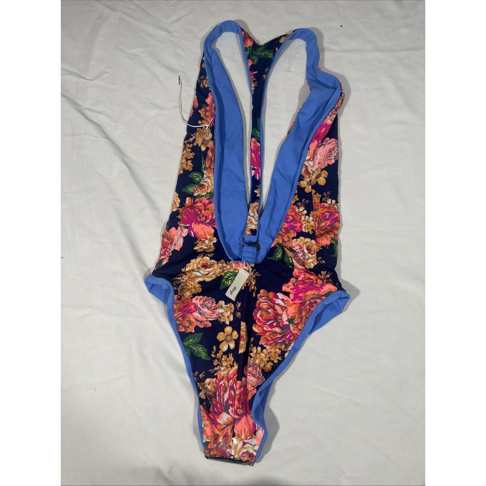 NEW $154 Maaji [ Medium ] Tiky Reversible Cheeky Cut Plunge One Piece Blue T1955 - Picture 12 of 13